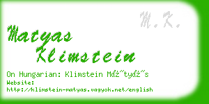 matyas klimstein business card